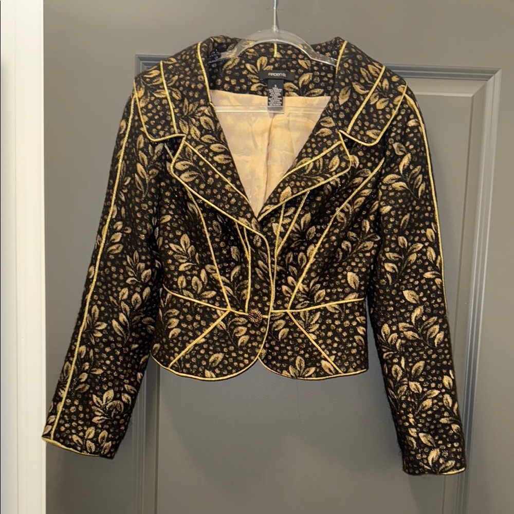 Arden B Black and Gold Blazer Jacket
